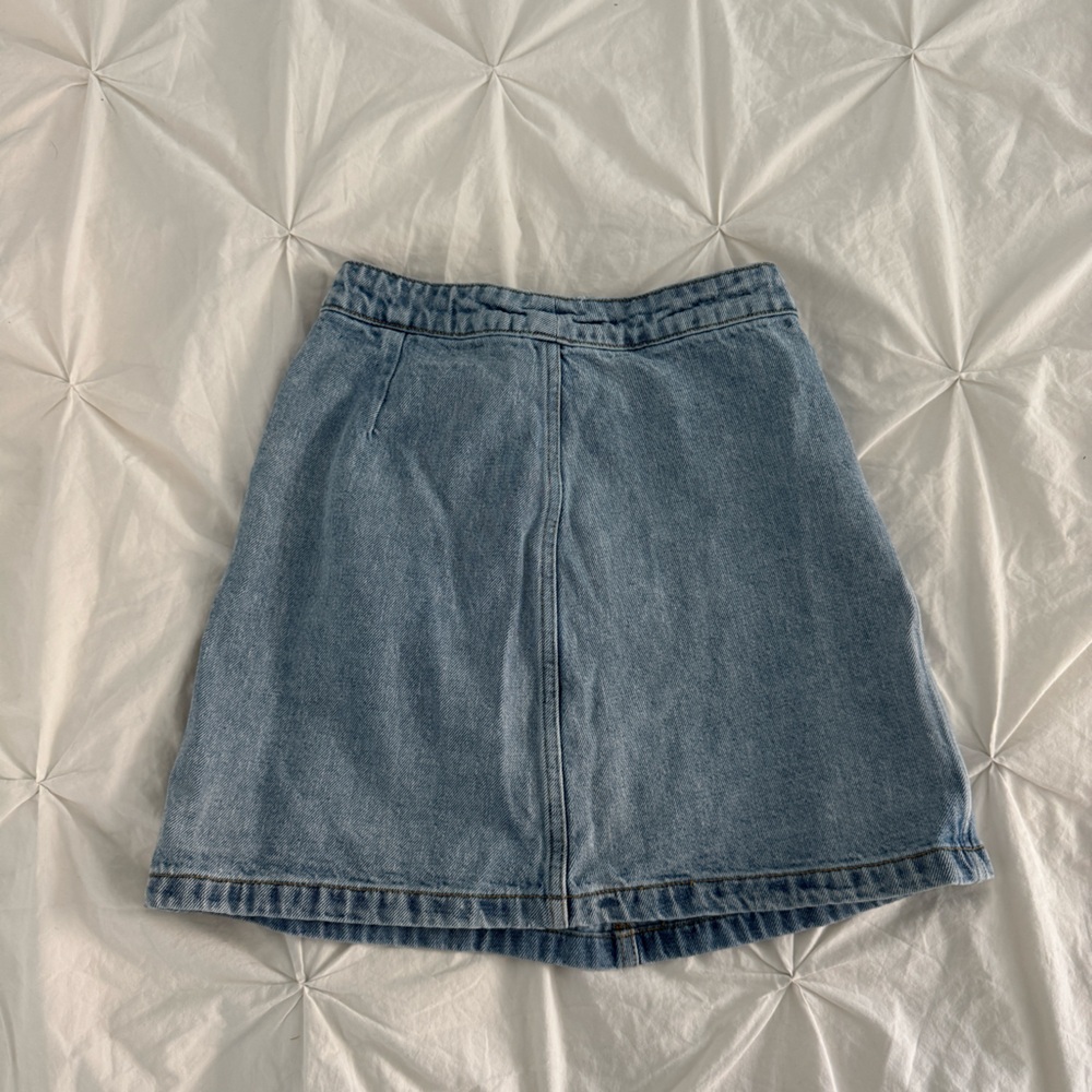 Wilfred Light Blue Denim A-Line Skirt